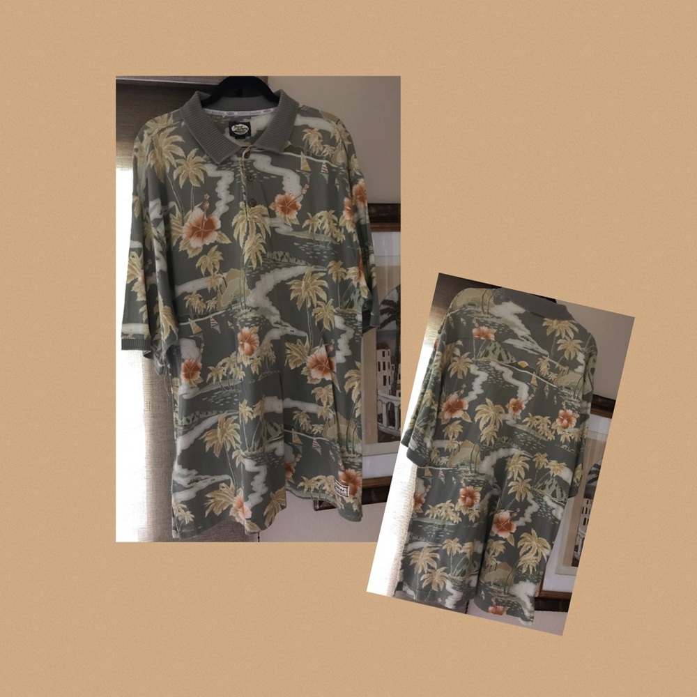 Tommy Bahama Hawaiian Print Polo Shirt